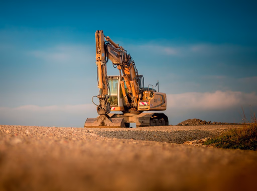 Excavatrice sur un chantier