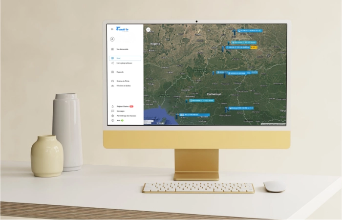 Interface de géofencing sur carte